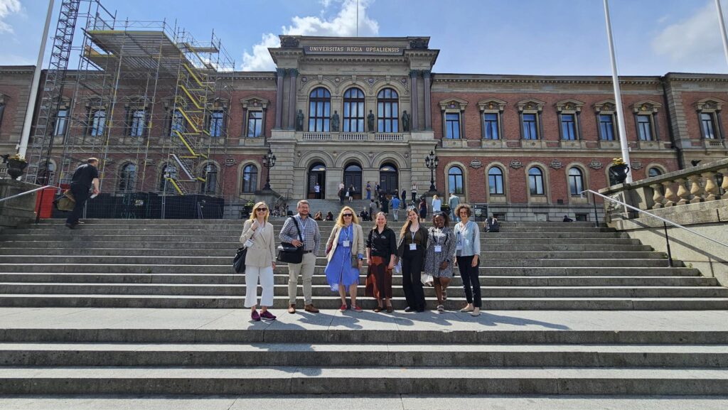 BEYOND's team in front of Uppsala University's main building.