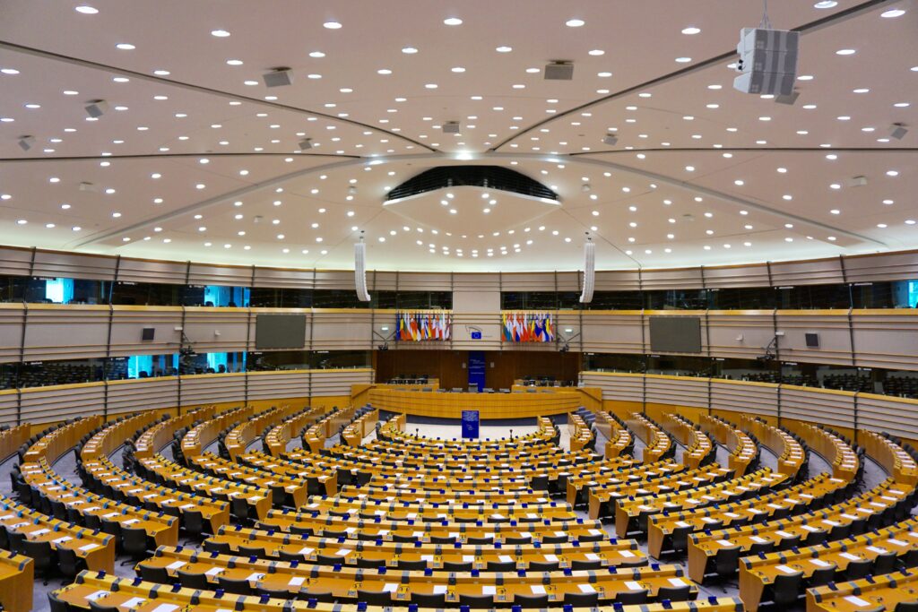 Picture of the European Parliament's auditorium.